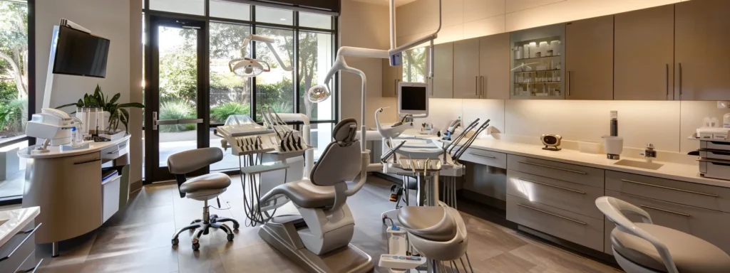 a beautifully lit dental clinic in texas showcases a warm and inviting atmosphere, highlighting an array of modern cosmetic dentistry tools and procedures aimed at creating radiant smiles.